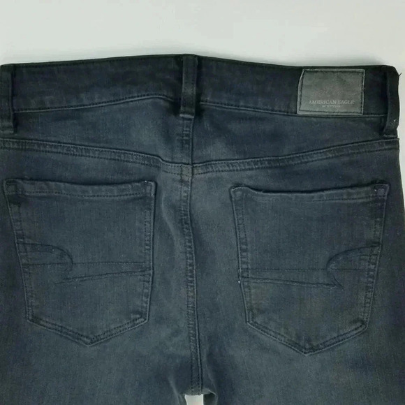 American Eagle Outfitters Size 0 Short Super Stretch X4 Black Hi-Rise Jegging - Picture 8 of 11